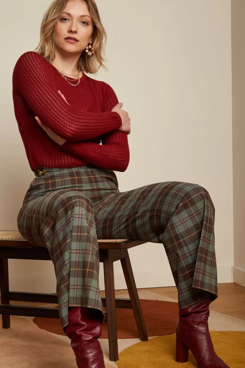 alba_pants_jones_check_2.webp Vrouw King Louie Broeken-Alba Pants Jones Check