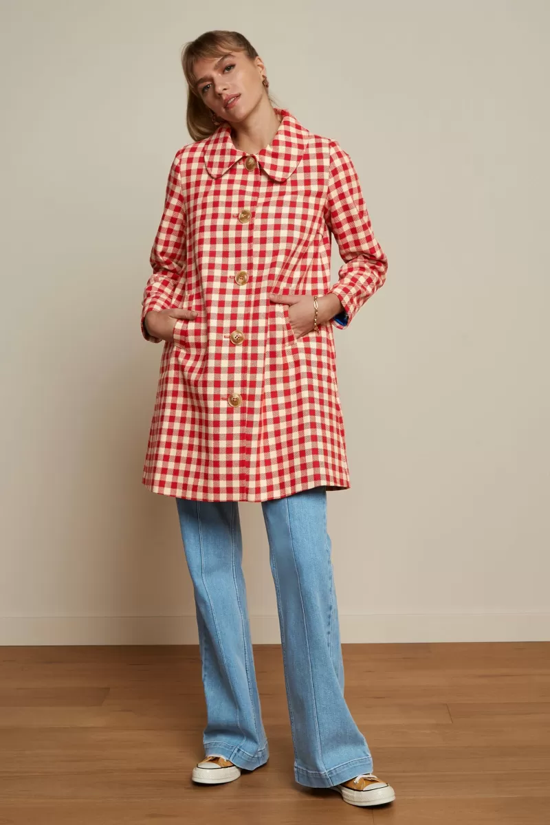 anais_coat_long_nimes_check_2.webp Vrouw King Louie Jassen & Blazers-Anais Coat Long Nimes Check