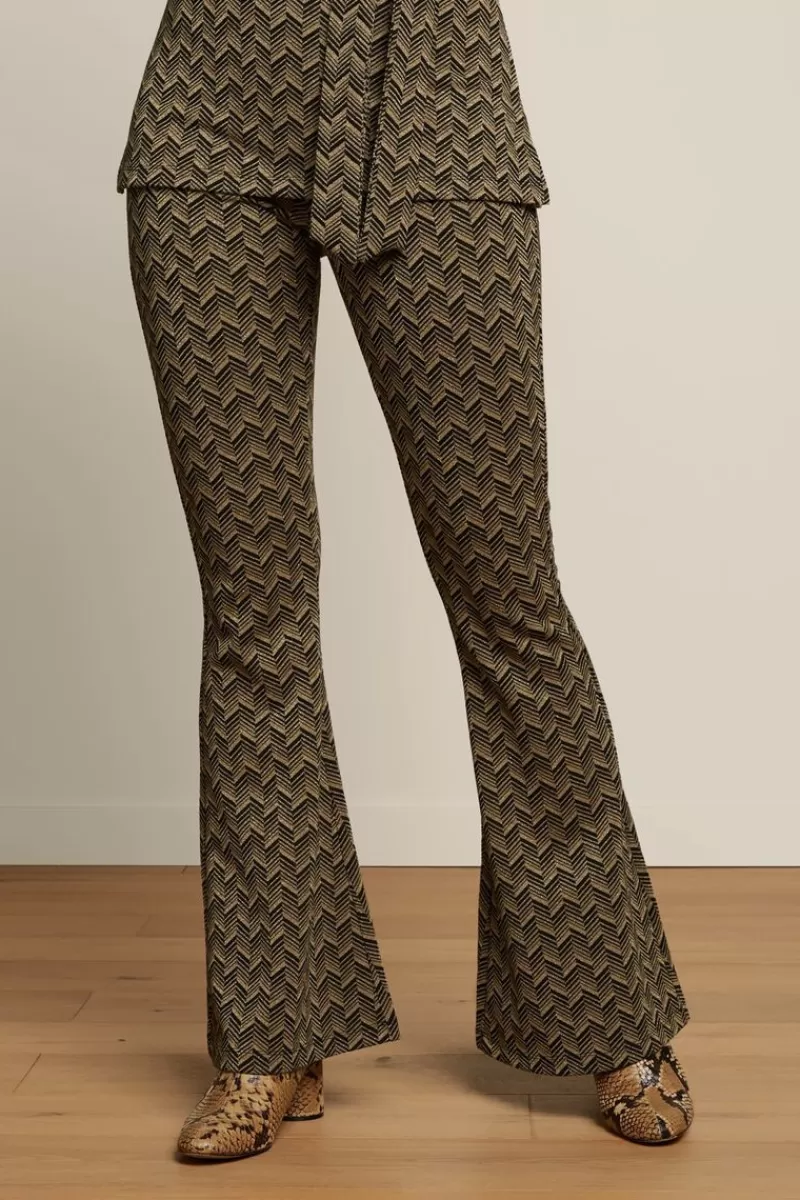 border_flared_pants_facet_2.webp Vrouw King Louie Broeken-Border Flared Pants Facet