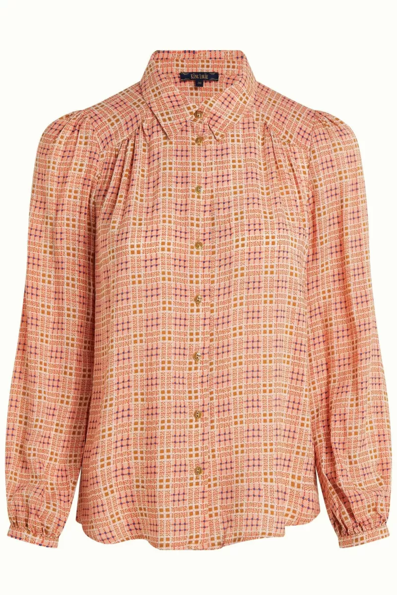 carina_blouse_sapeuse_check_3.webp Vrouw King Louie Blouses-Carina Blouse Sapeuse Check