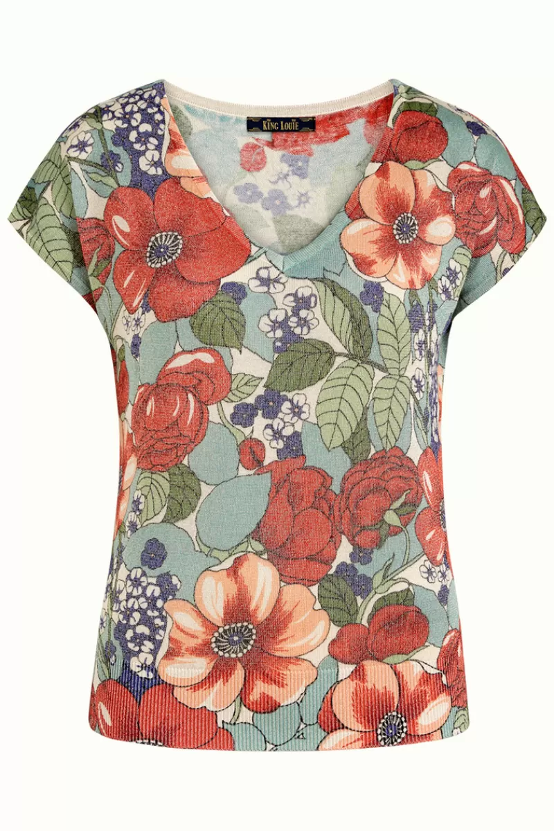 deep_v_top_salsa_3.webp Vrouw King Louie Tops & Shirts-Deep V Top Salsa