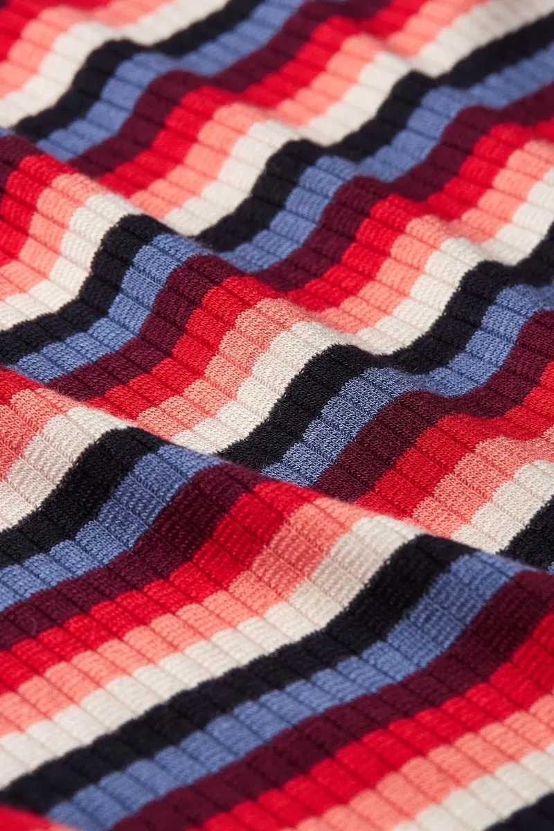 double_v_top_ocra_stripe_3.webp Vrouw King Louie Tops & Shirts-Double V Top Ocra Stripe