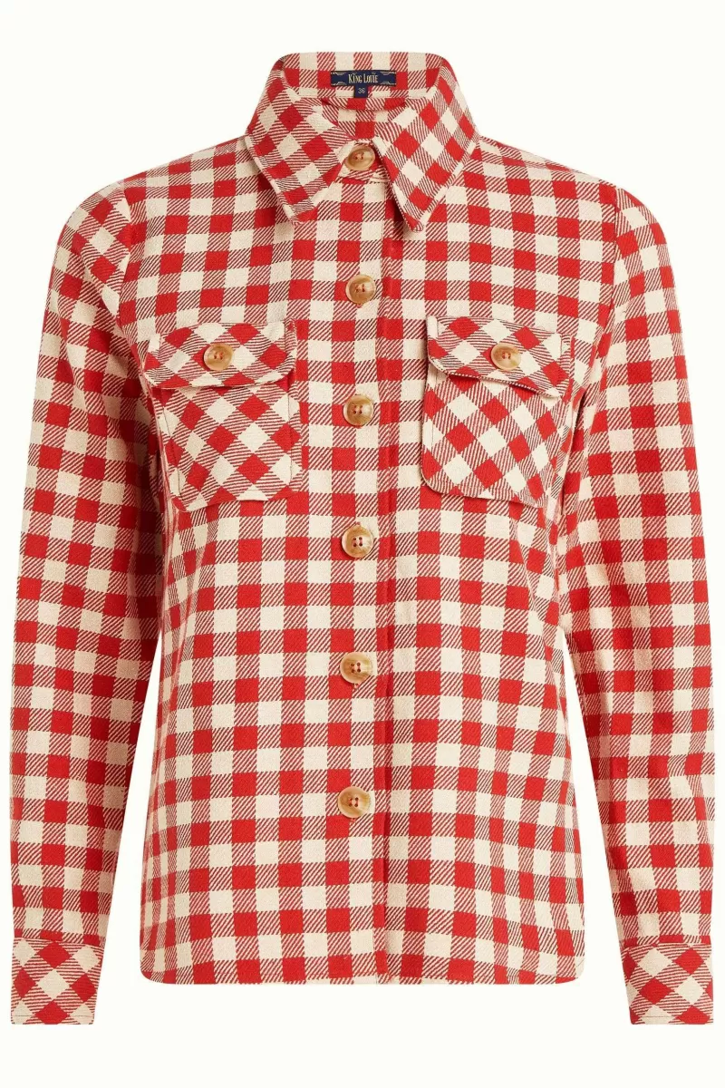 janice_jacket_nimes_check_3.webp Vrouw King Louie Jassen & Blazers-Janice Jacket Nimes Check