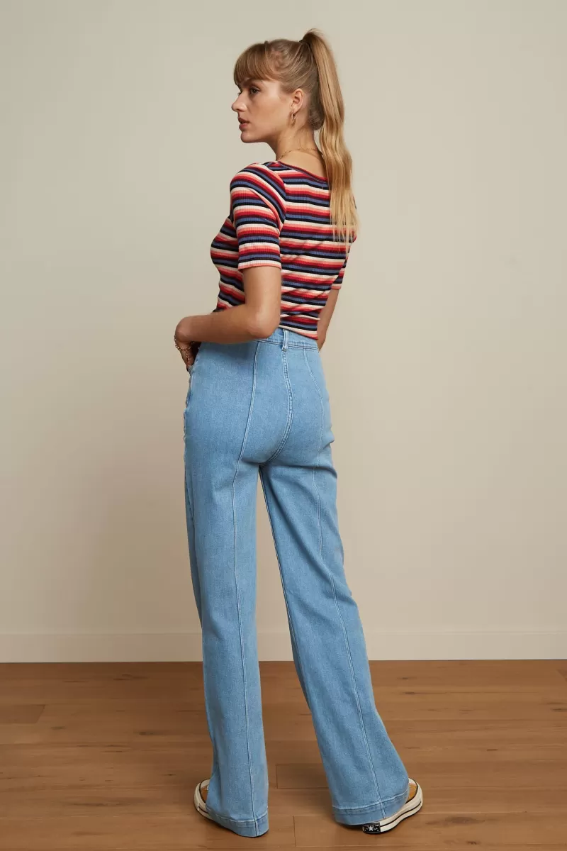 lily_top_ocra_stripe_2.webp Vrouw King Louie Tops & Shirts-Lily Top Ocra Stripe