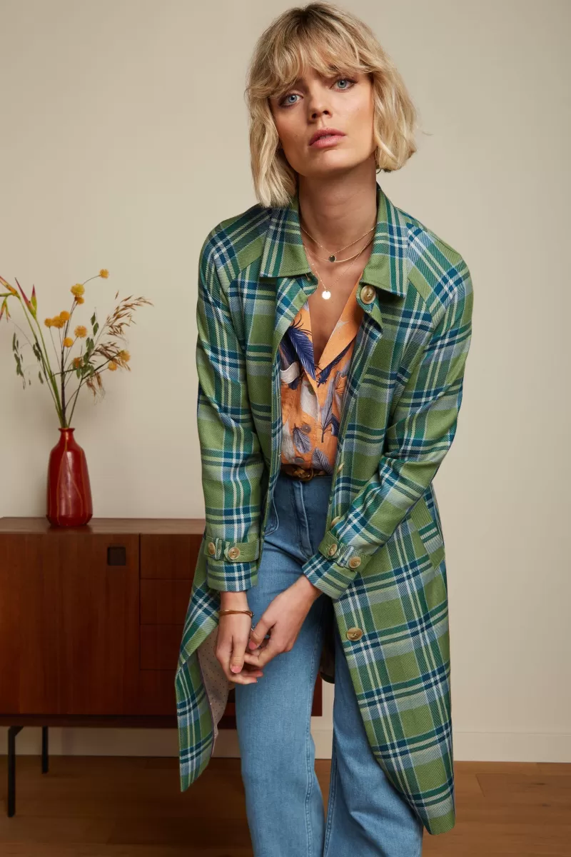 lizzie_coat_nomad_check_4.webp Vrouw King Louie Jassen & Blazers-Lizzie Coat Nomad Check