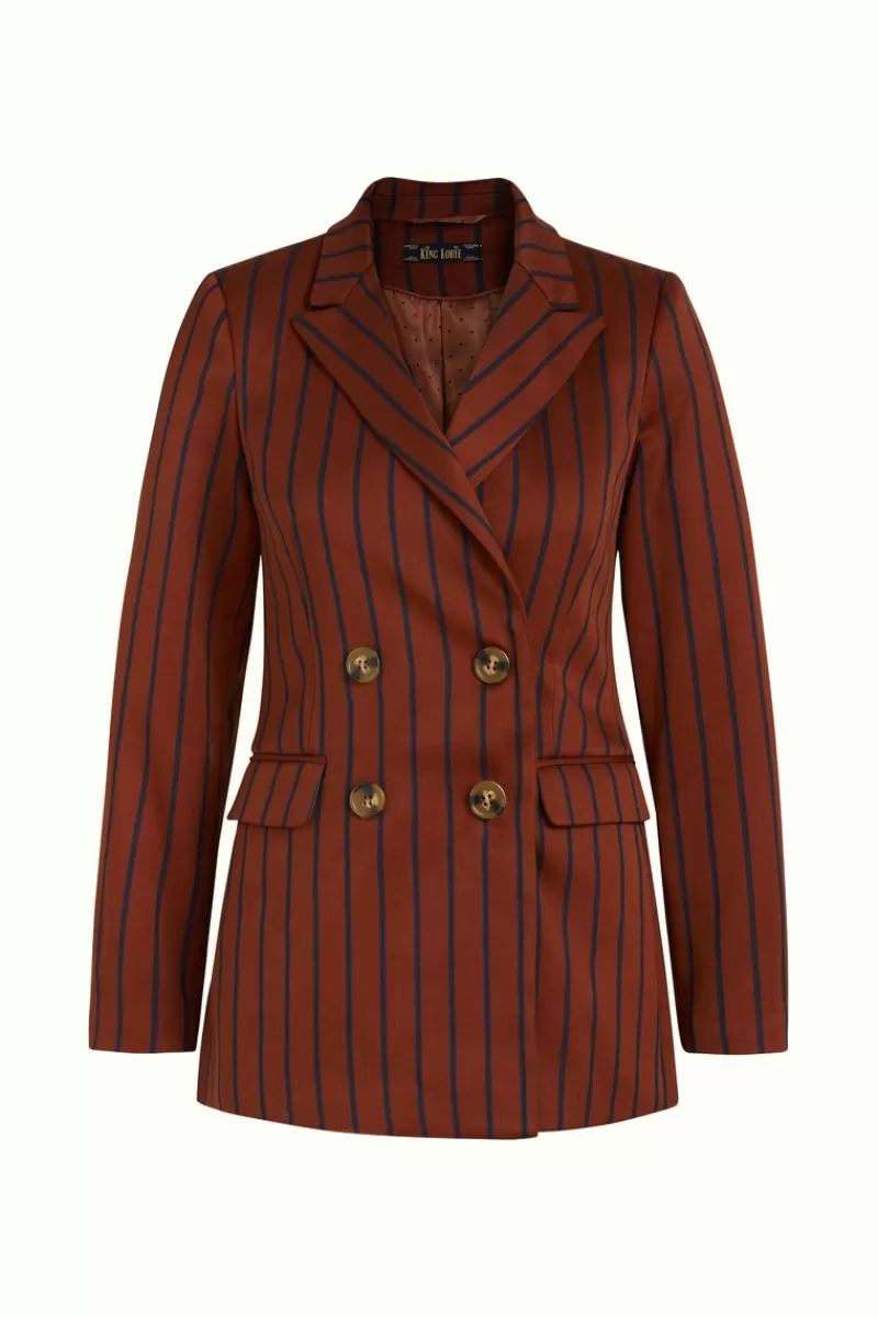 tina_blazer_cubano_stripe_3.webp Vrouw King Louie Jassen & Blazers-Tina Blazer Cubano Stripe